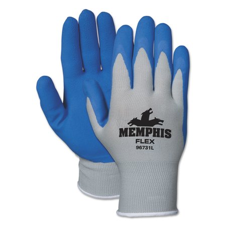 MCR SAFETY Memphis Flex Seamless Nylon Knit Gloves, Small, Blue/Gray, PK12 96731S